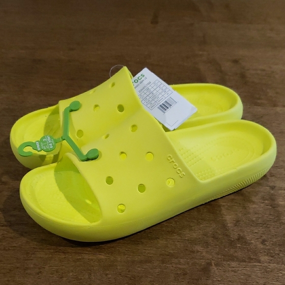 Crocs Mens Yellow Slide Sandals - Picture 3 of 5